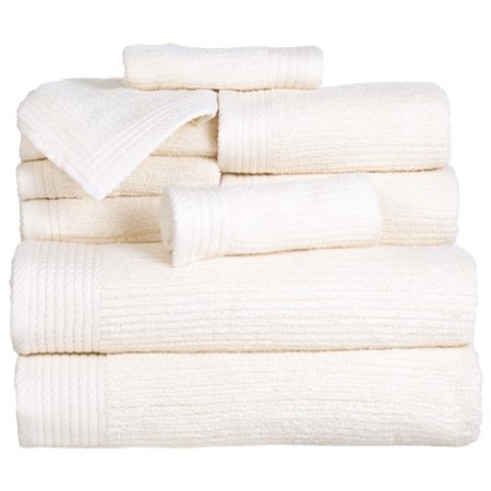 Hastings Home Hastings Home Ribbed 100 Percent Cotton 10 Piece Towel Set - Bone 341382NGZ
